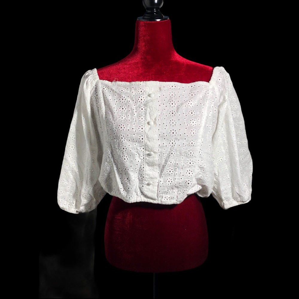 I live 4 Truth white crop top blouse